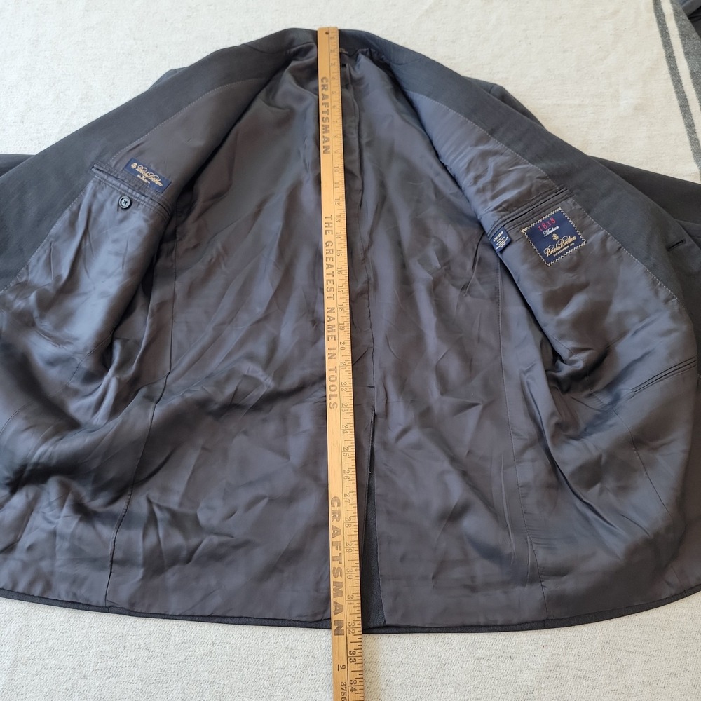 Brooks Brothers Jacket Mens 42R Saxxon Wool Madison Gray Herringbone Made in USA - Picture 9 of 13